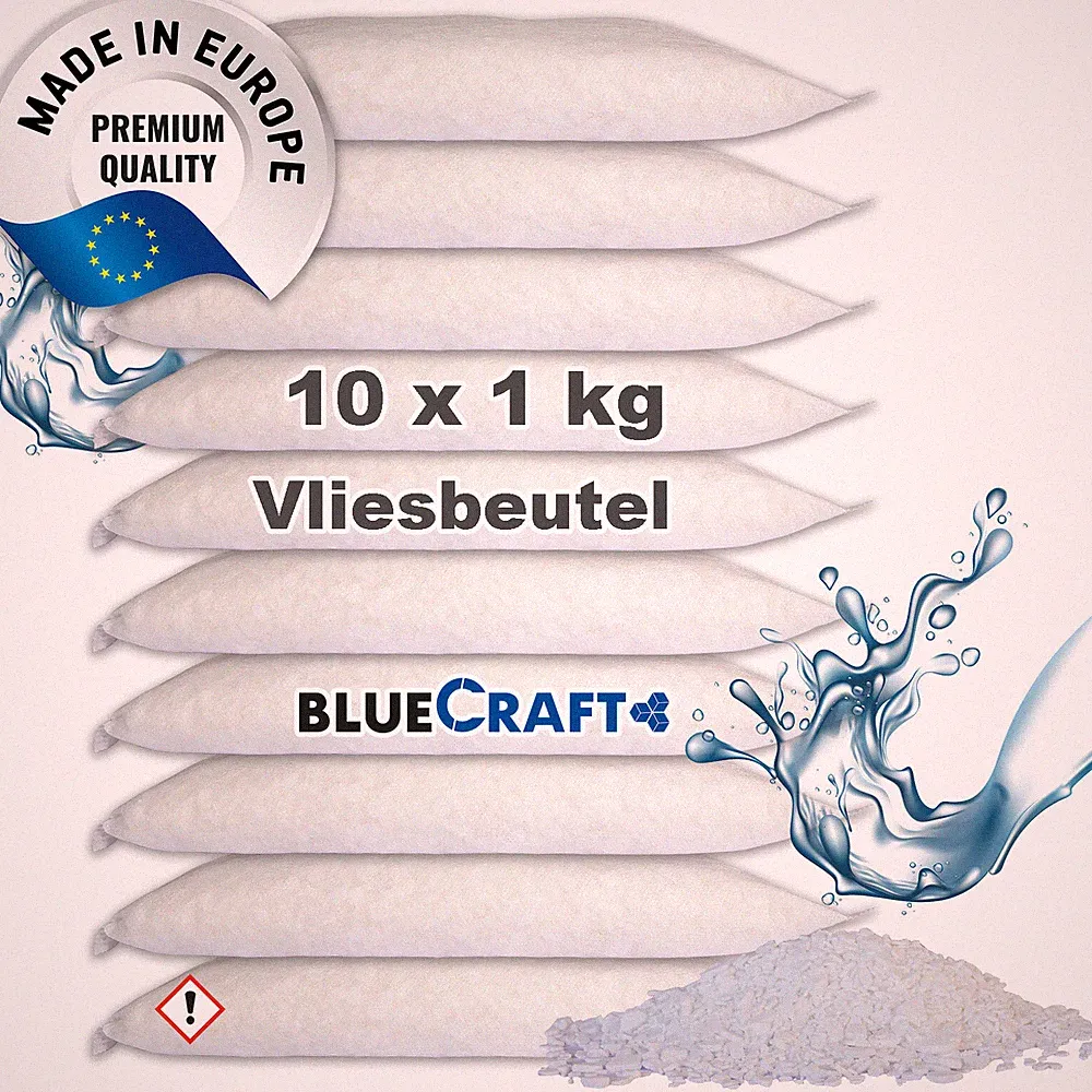 10x 1kg Raum Luft-Entfeuchter Granulat im Vliesbeutel Nachfüllpack (2,40 €/1 kg)