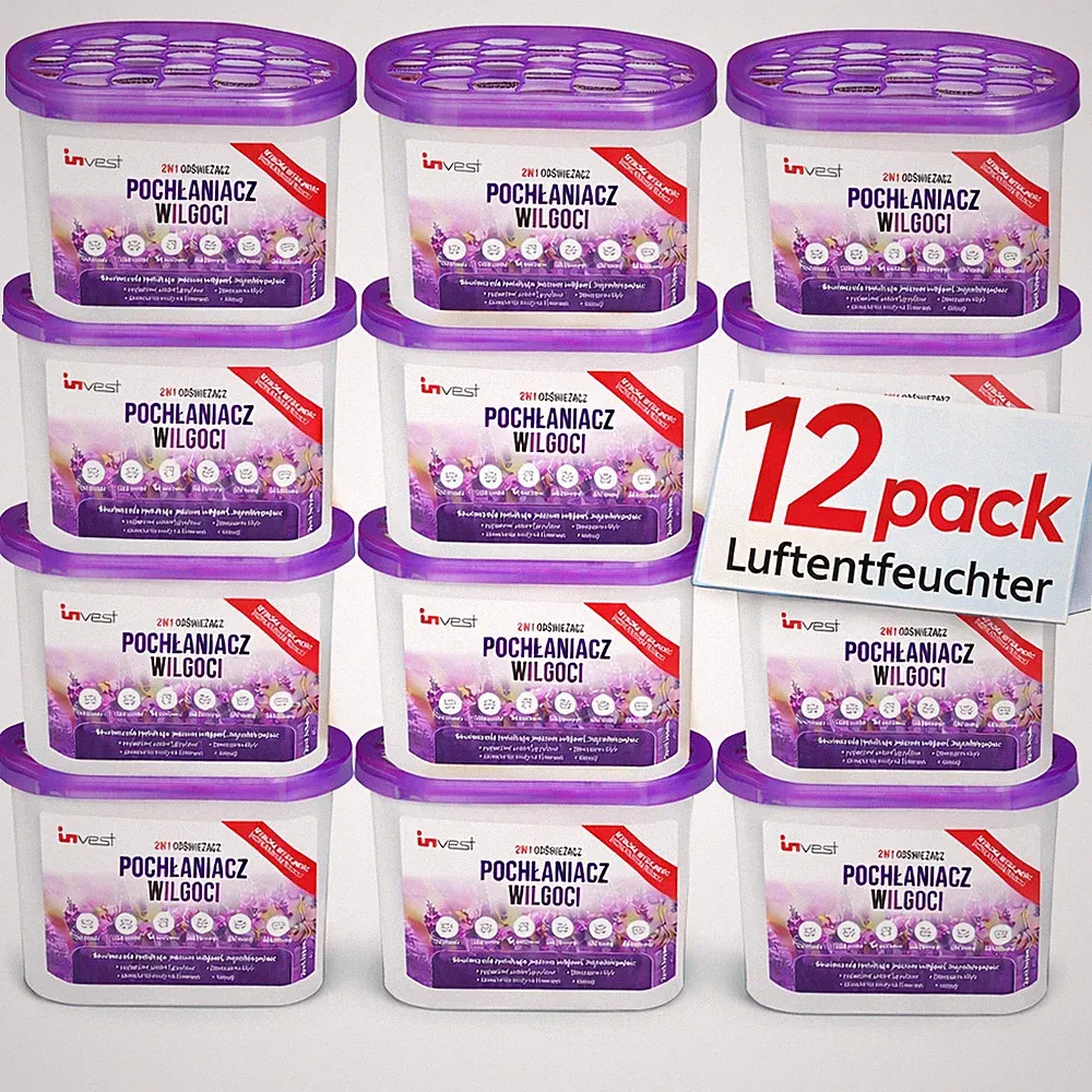 12er Pack Raumentfeuchter inkl. 230g Granulat, Luftentfeuchter ohne Strom