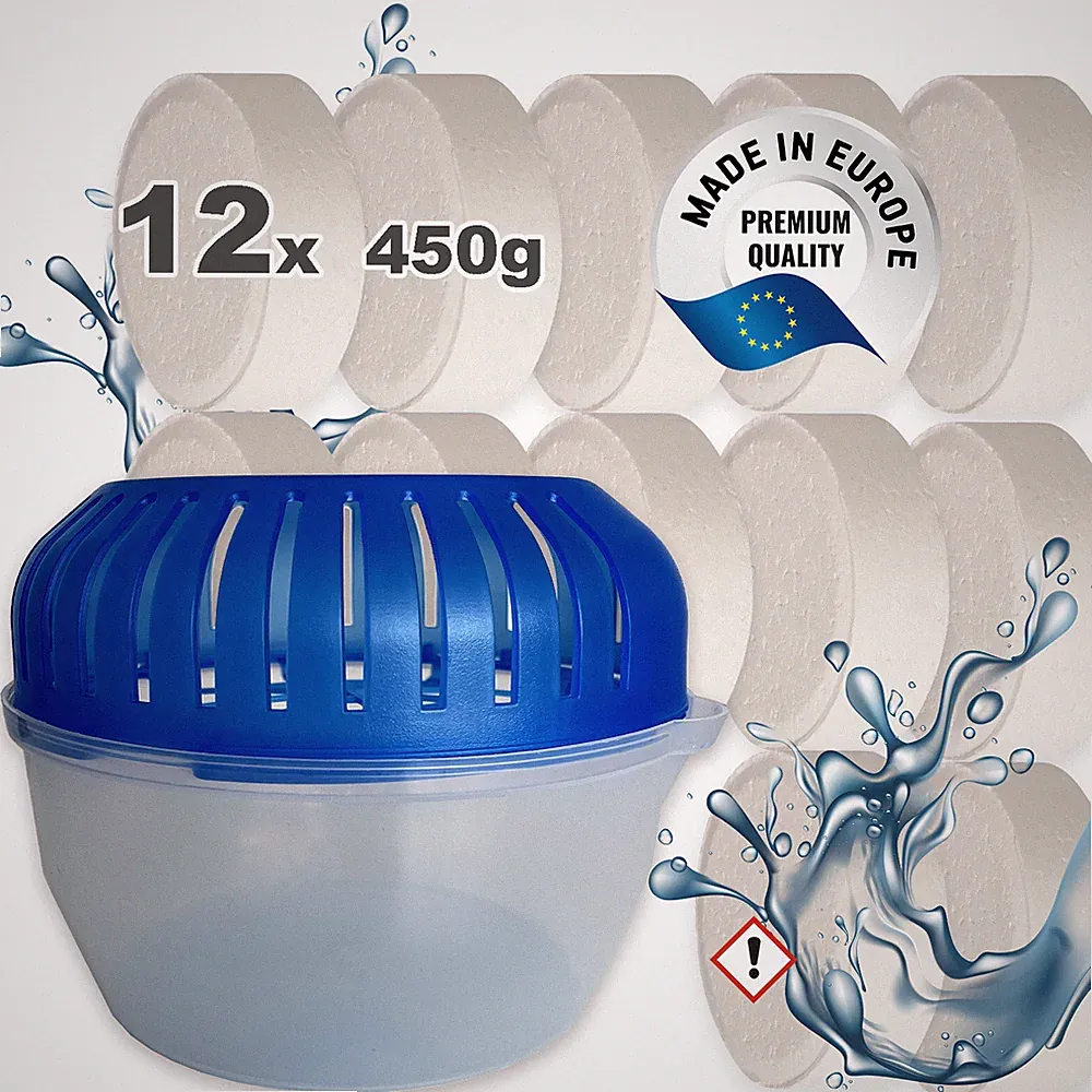 12x 450g Luft-Entfeuchter Granulat Tabs Nachfüllpack inkl. Raumentfeuchter Box