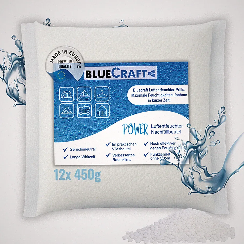 12x 450g Luft-Entfeuchter Prills im Vliesbeutel Nachfüllpack für Box ab 400g