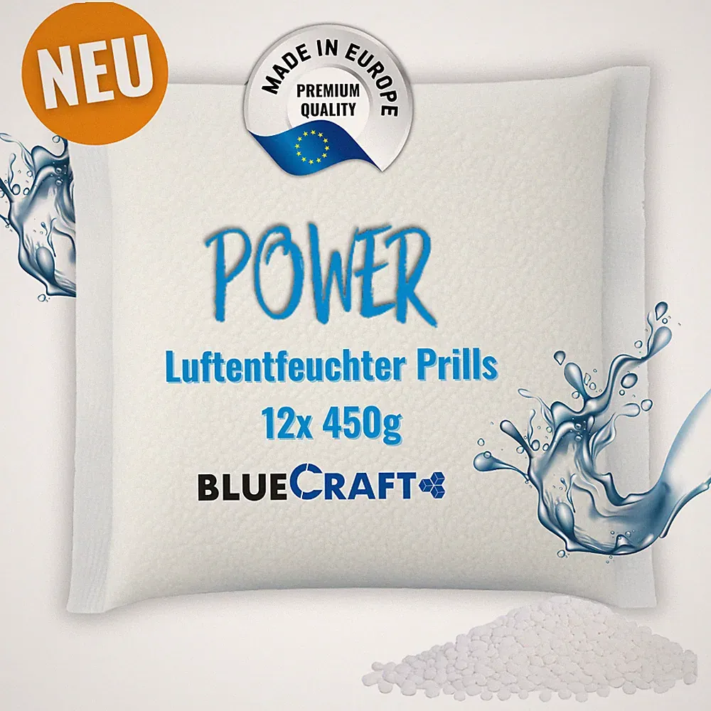 12x 450g Luft-Entfeuchter Prills Nachfüllpack im Vliesbeutel für Granulat Box