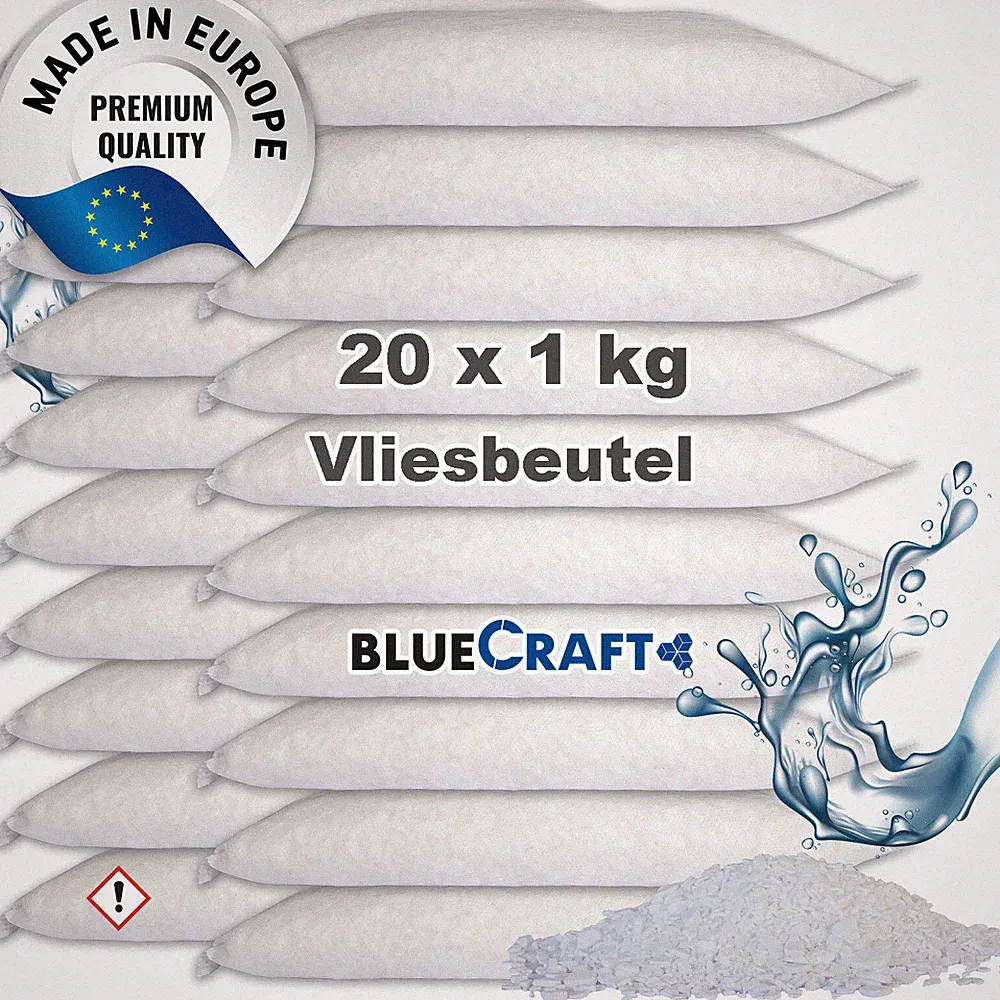 20x 1 kg Raum Luft-Entfeuchter Granulat im Vliesbeutel Nachfüllpack (2,08€/1 kg)