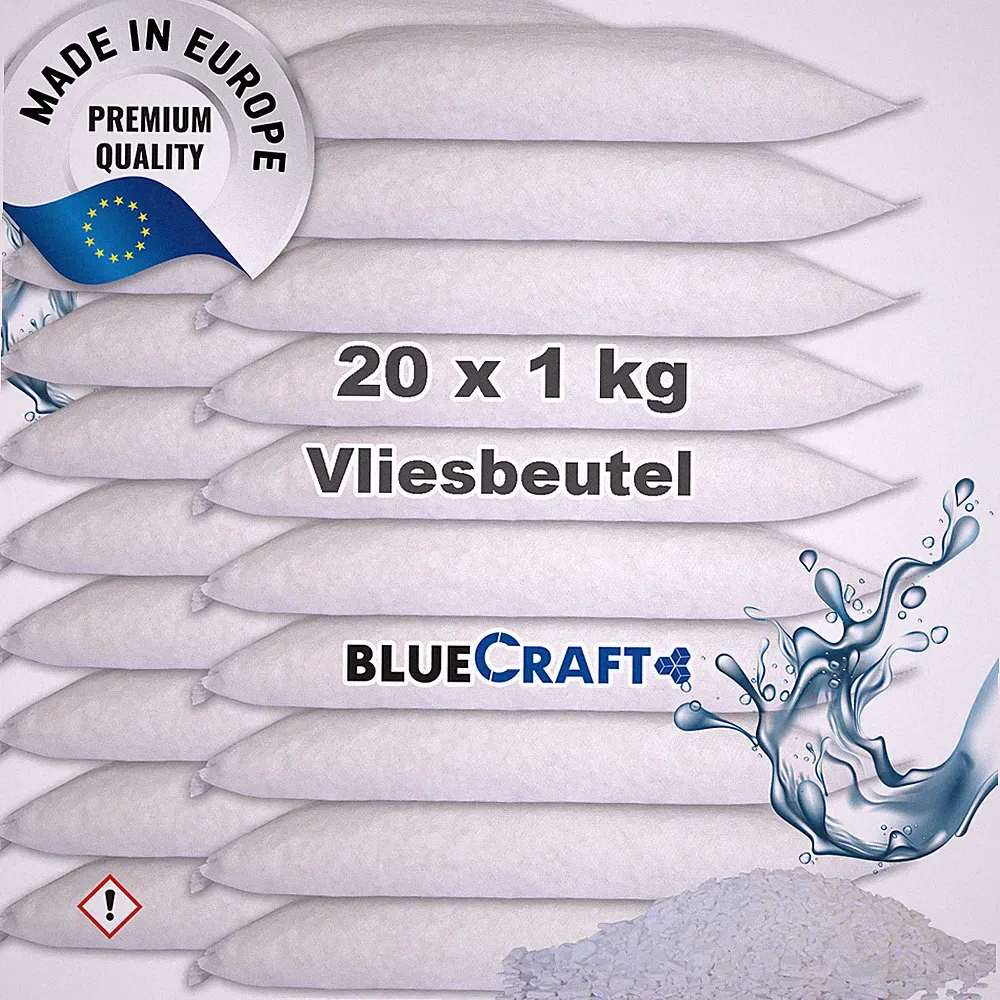 20x 1kg Raum Luft-Entfeuchter Granulat im Vliesbeutel Nachfüllpack (2,38€/1 kg)