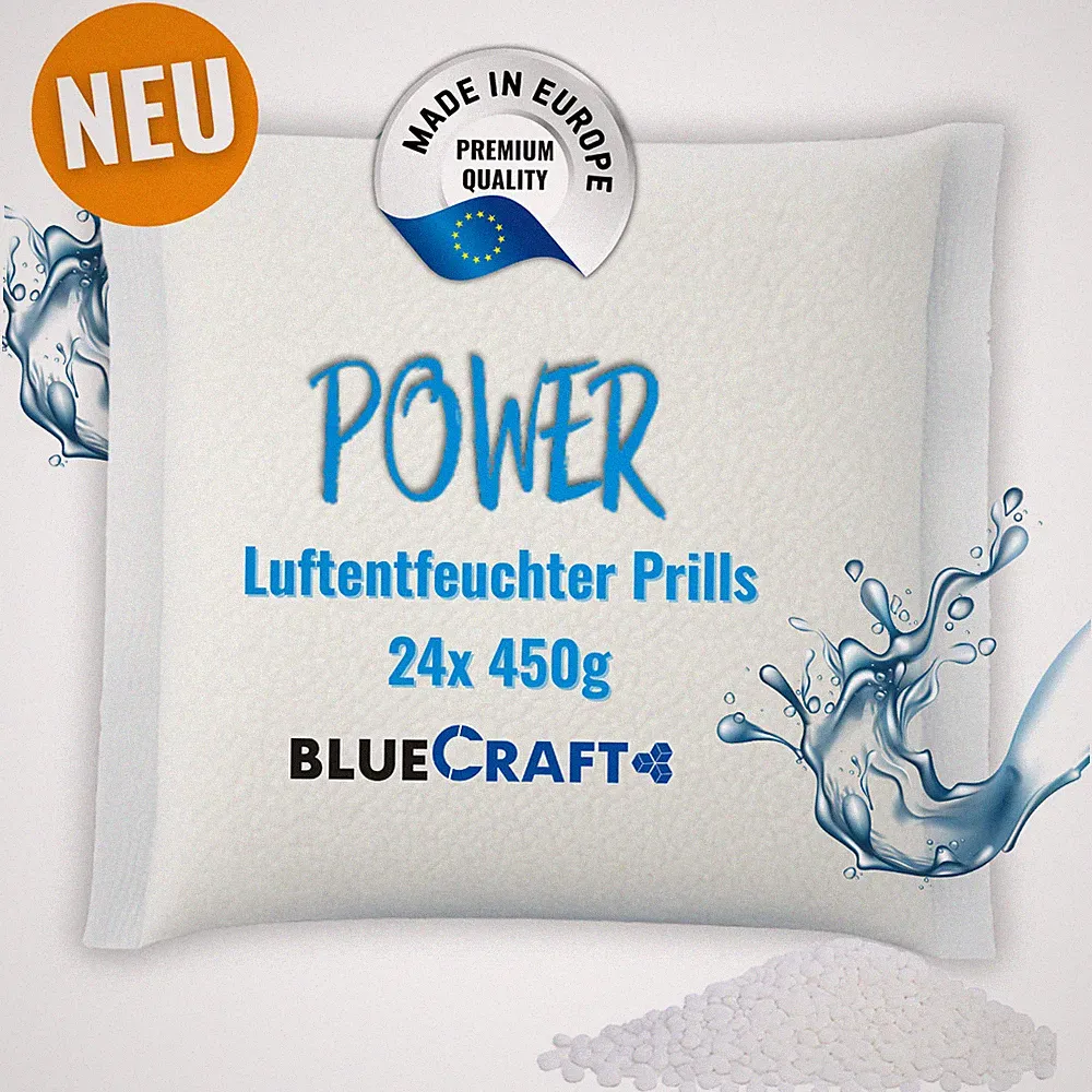 24x 450g Luft-Entfeuchter Prills Nachfüllpack im Vliesbeutel für Granulat Box