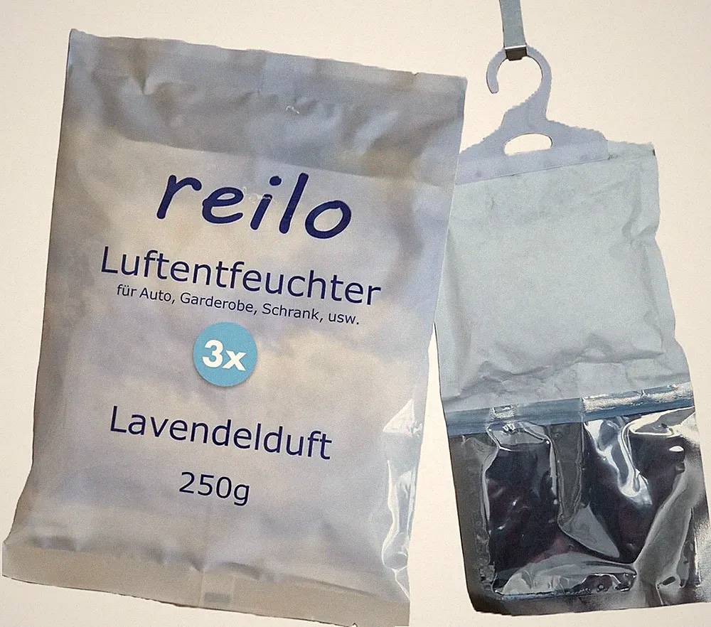 2x 250g reilo Garderobenentfeuchter mit Lavendelduft Luftentfeuchter, ca. 450ml