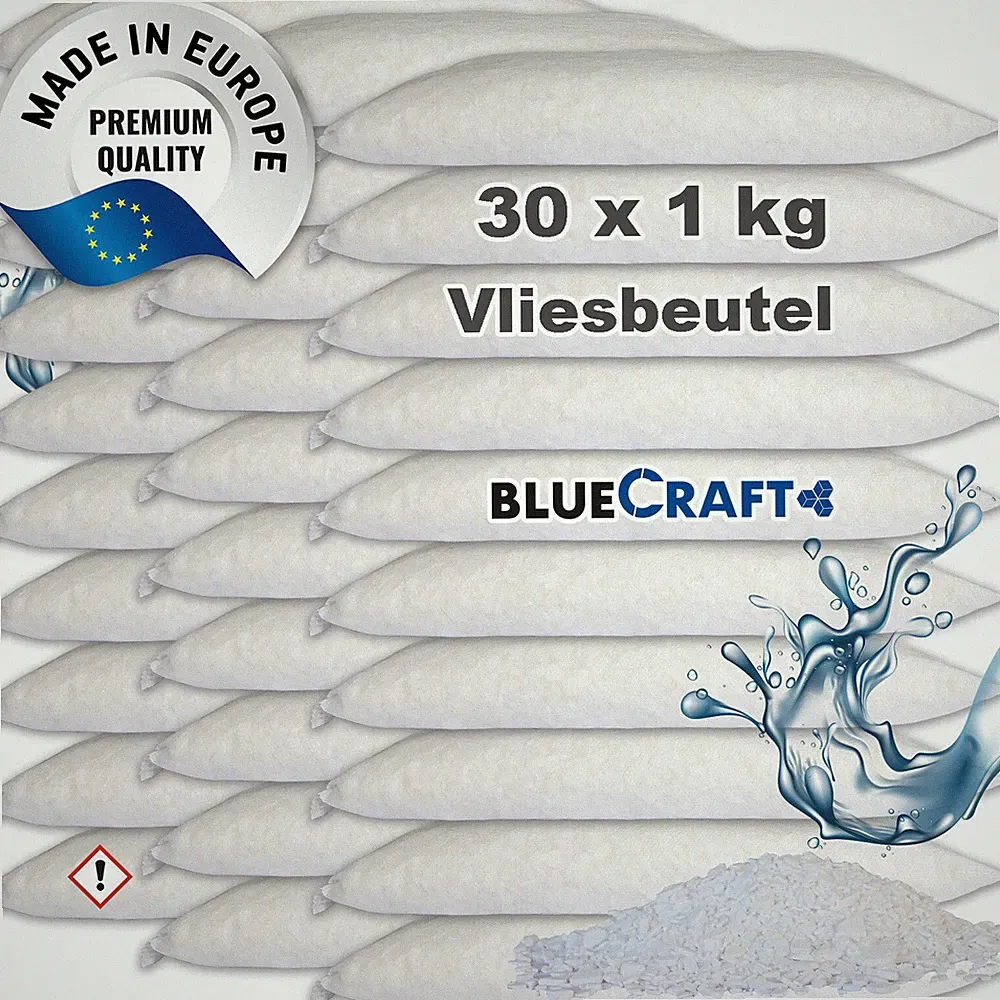 30x 1kg Raum Luft-Entfeuchter Granulat Nachfüllpack im Vliesbeutel (1,93€/1 kg)