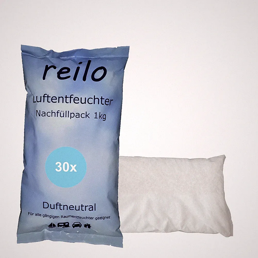 30x 1kg reilo Luftentfeuchter Nachfüllpack im Vliesbeutel, für Raumentfeuchter