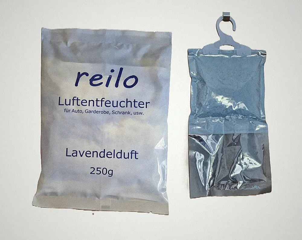 3x 250g reilo Garderobenentfeuchter mit Lavendelduft, Luftentfeuchter ca. 450ml