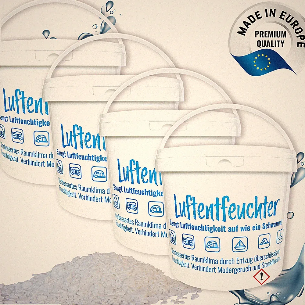 4x 4,8 kg Raum Luft-Entfeuchter Granulat im 5L Eimer Nachfüllpack (1,98€/1kg)