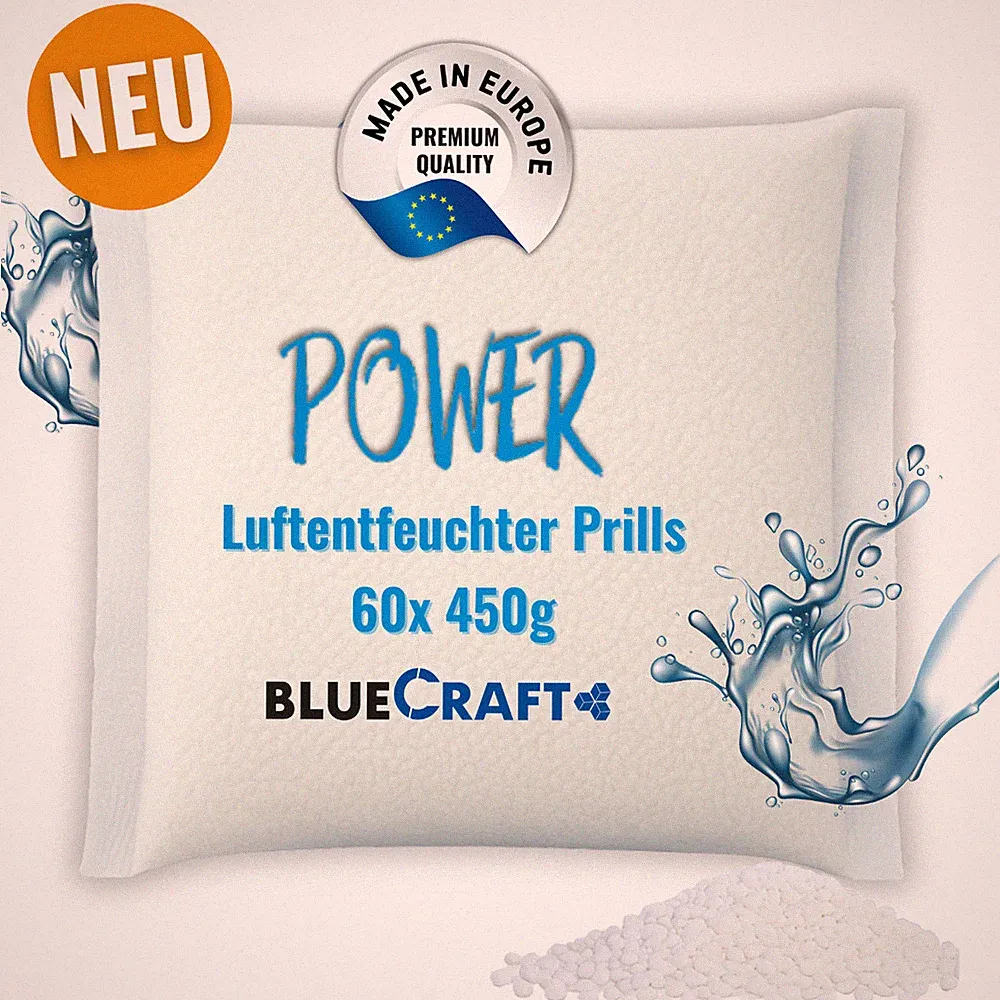 60x 450g Luft-Entfeuchter Prills im Vliesbeutel Nachfüllpack für Granulat Box