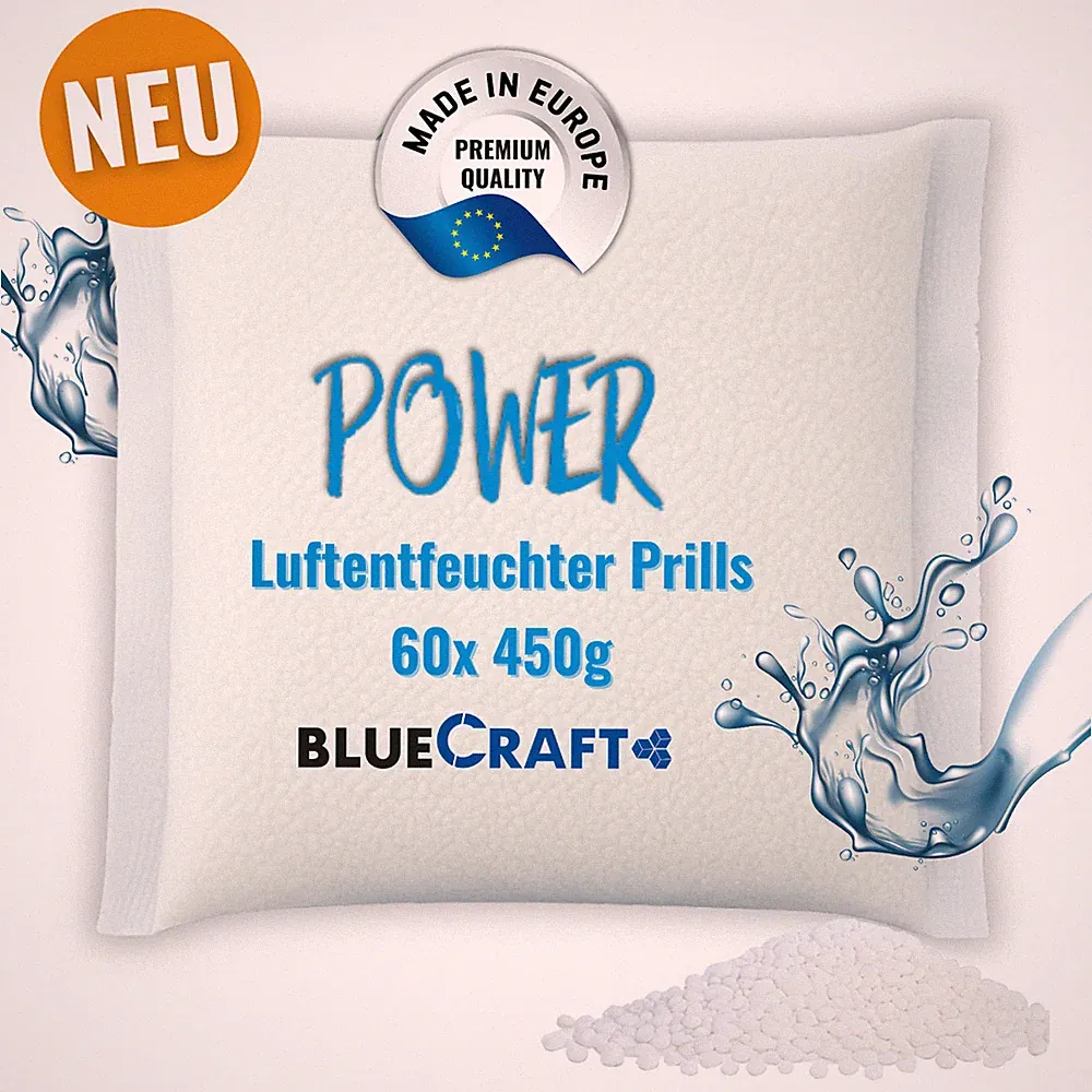 60x 450g Luftentfeuchter Prills Nachfüllpack im Vliesbeutel für Granulat Box