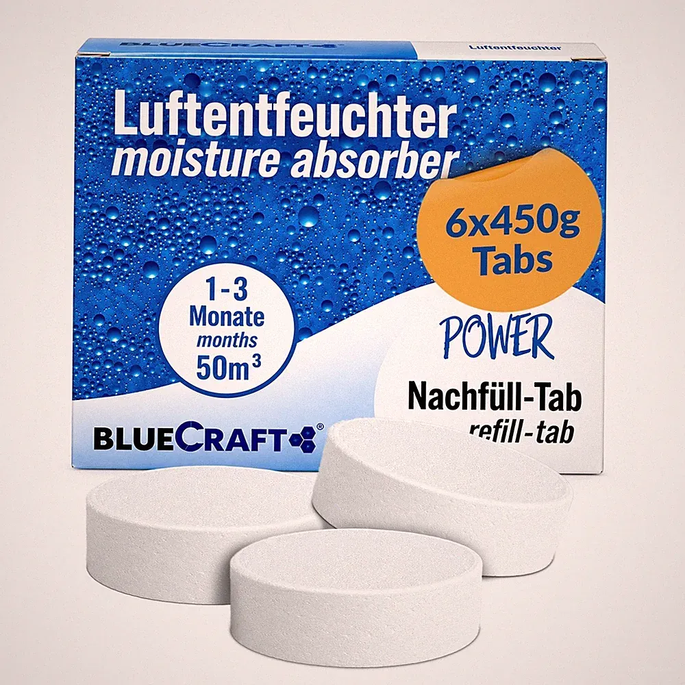 6x 450g Raum Luft-Entfeuchter Granulat Tabs Nachfüll-Pack neutral (5,87€/1 kg)