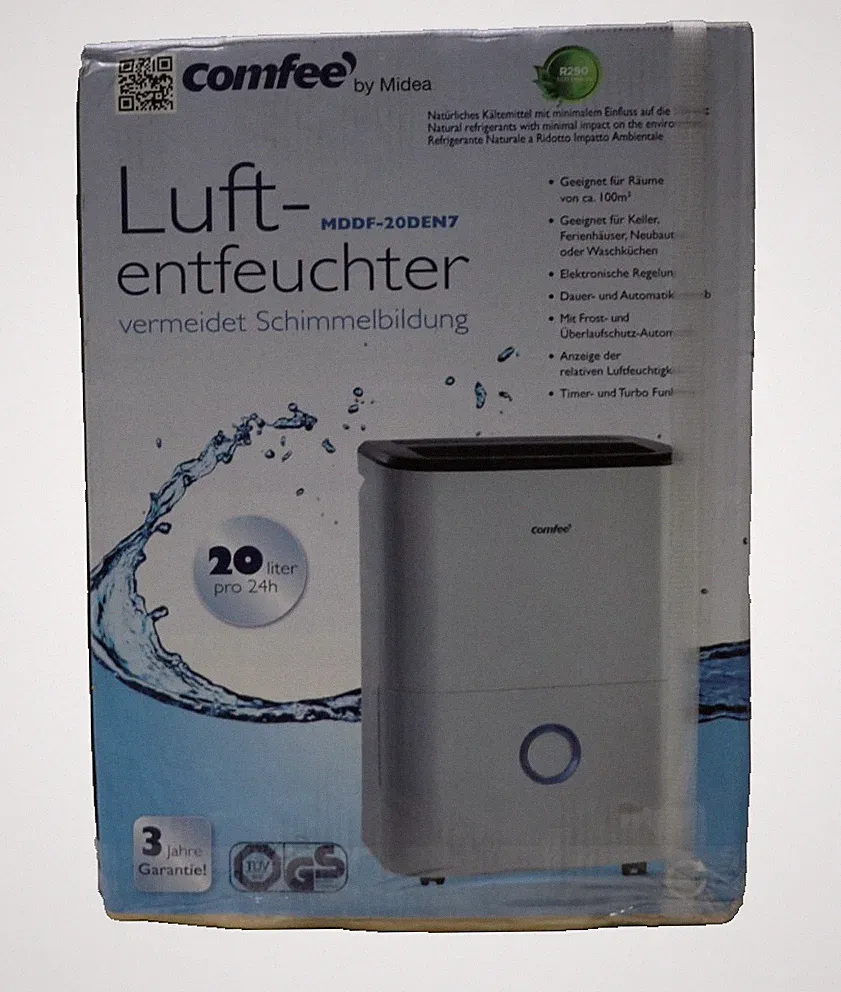 Comfee 20DEN7 Luftentfeuchter 20L/24h,Raumgröße ca.100m³(40m²), 3l Wassertank