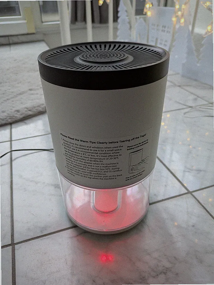 Elektrischer Luftentfeuchter 1000ml leise tragbar mit Automatik u. Farb-Licht