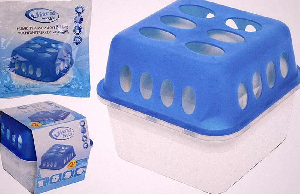 ENTFEUCHTER 1 Stück Box Luftentfeuchter inkl. 2x 400g Beutel Granulat Raum