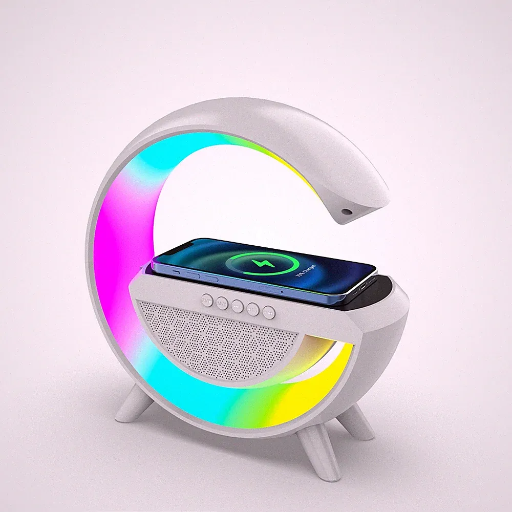 FUNK TELEFON LADEGERÄT FÜR IPHONE ANDROID LED RGB Lampe Radio FM SD