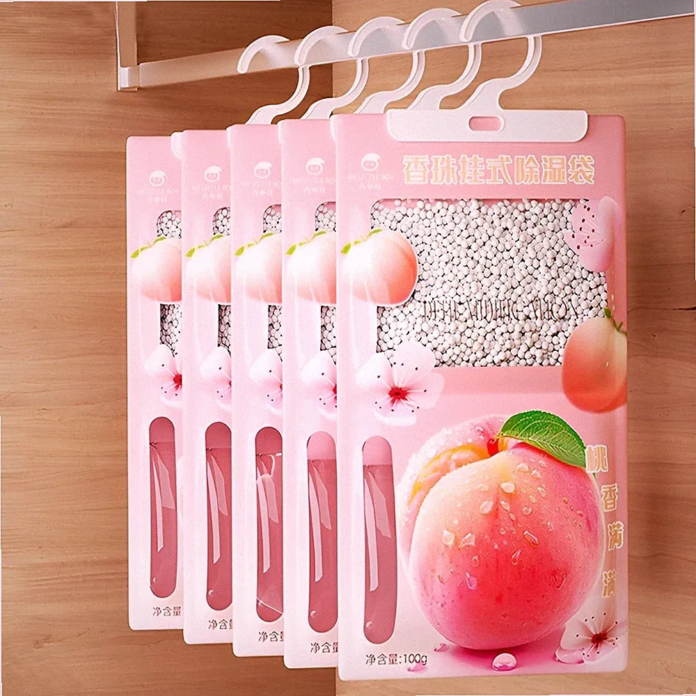 Hängender Entfeuchter für Kleiderschrank 5er Pack x 100 g, Entfeuchtungsgranu...