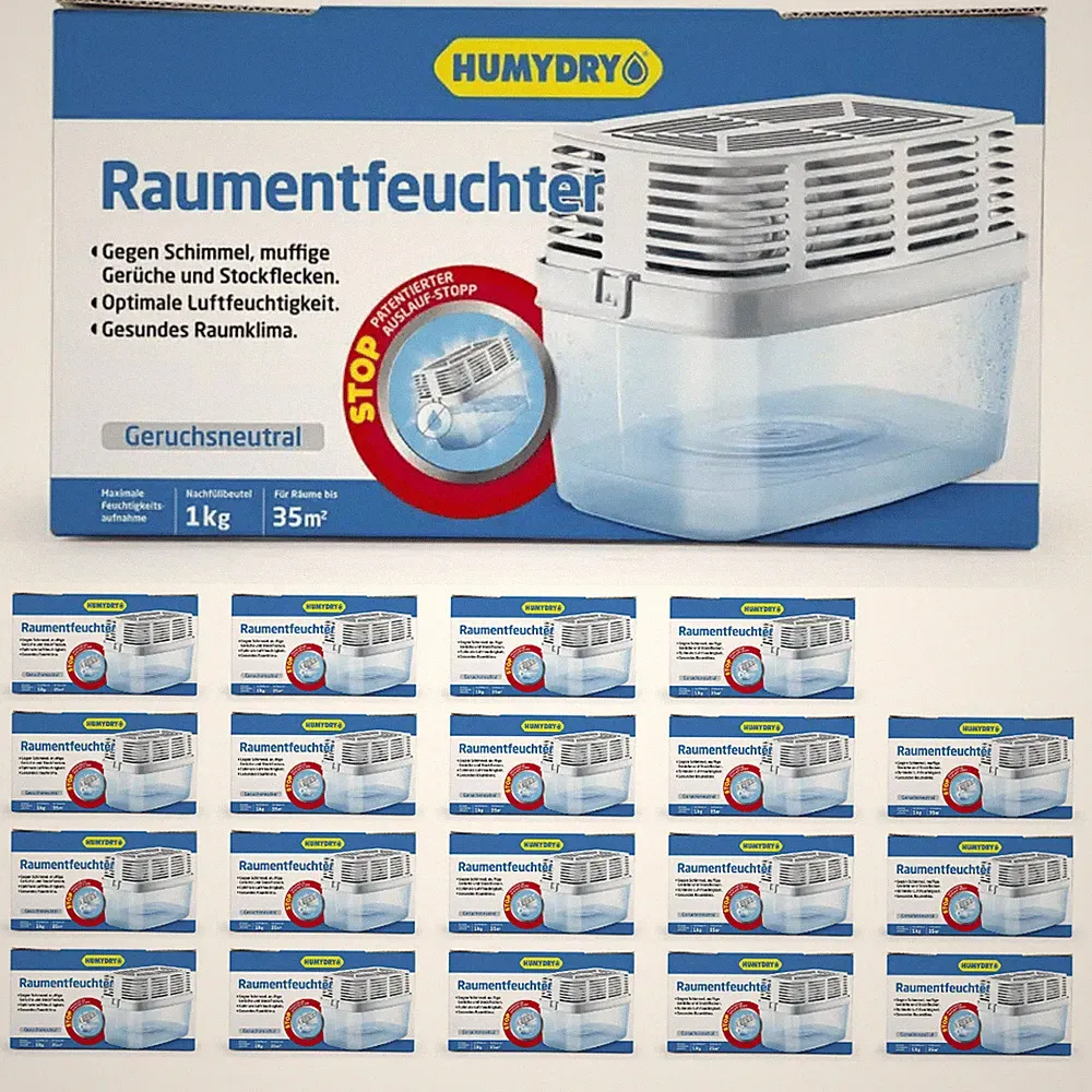 HUMYDRY® 20 x Luftentfeuchter Raumentfeuchter Premium je 1000g Granulat bis 35m²