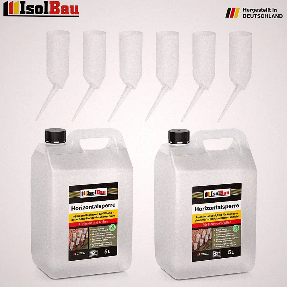 IsolBau Horizontalsperre 5 - 25 L Injektionstrichter Trockene Kellerabdichtung