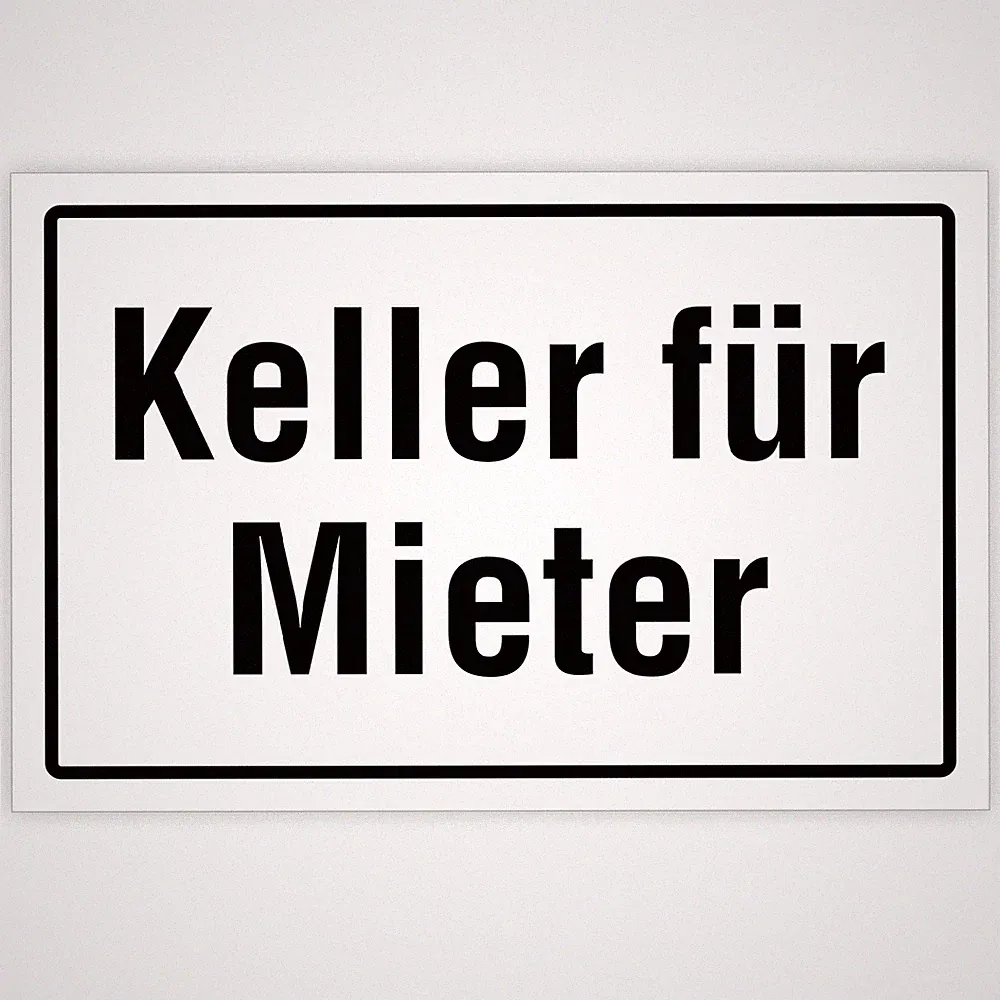 "Keller für Mieter – Zutritt für Berechtigte" – Hochwertiges Schild für den Auße