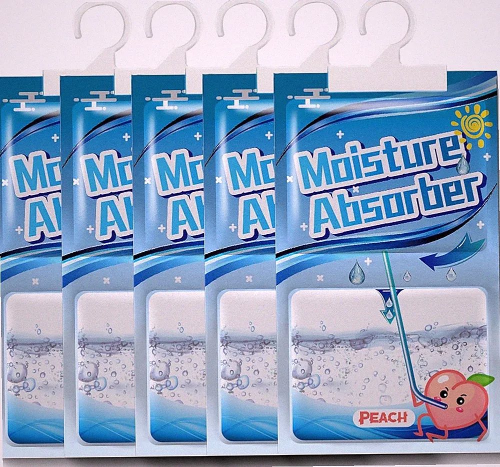 Kleiderschrank Feuchtigkeitsabsorber 5 Pack x 100g, Hänge Luftentfeuchter mit