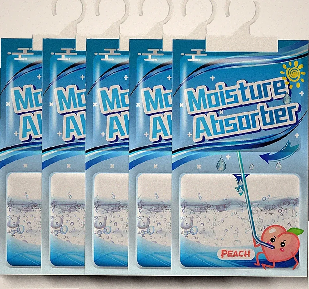 Kleiderschrank Feuchtigkeitsabsorber 5 Pack x 100g, Hänge Luftentfeuchter mit