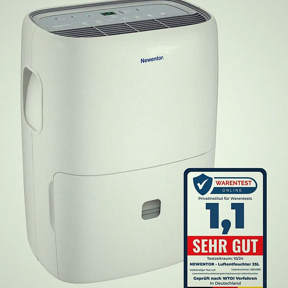 Luftentfeuchter 25L Tag Keller Bad Entfeuchter Digital Abtauen