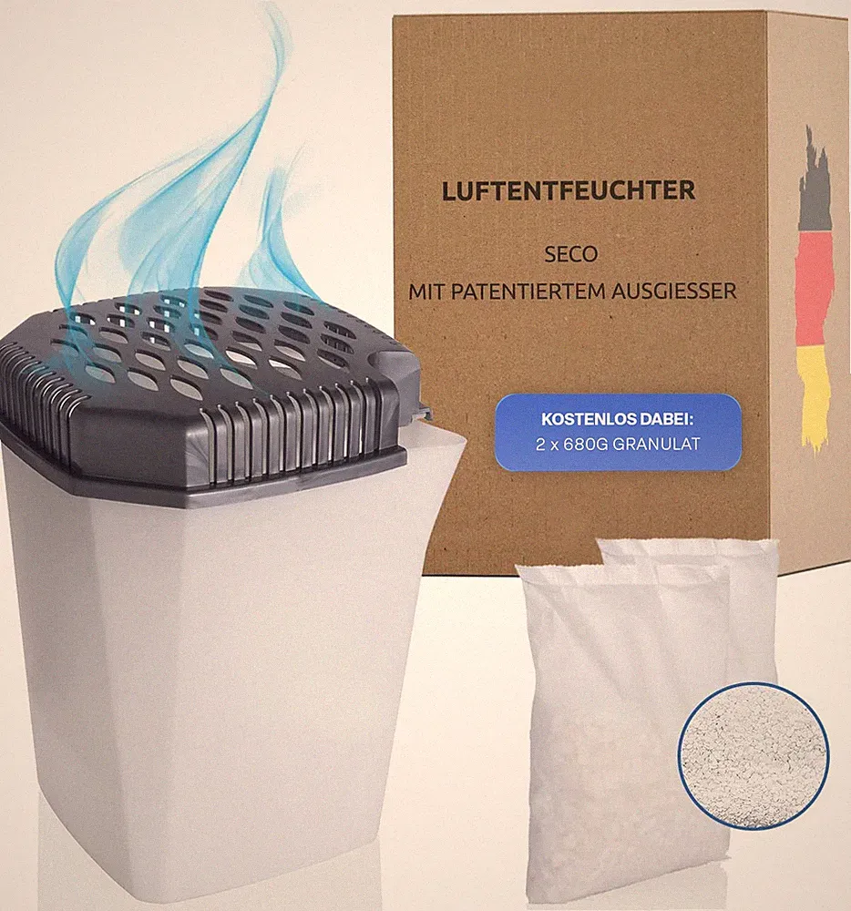 Luftentfeuchter Box mit Ausgießer 2x 680g Granulat Raumentfeuchter Raum Trockner