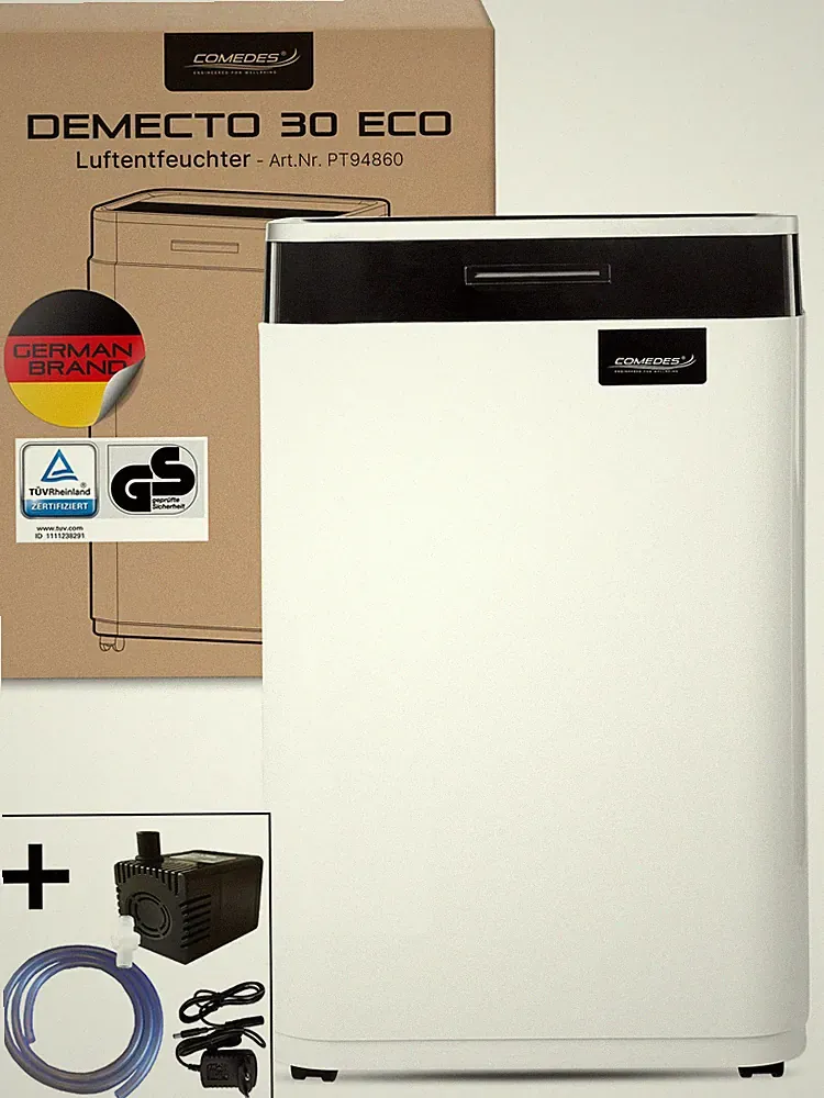 Luftentfeuchter Comedes Demecto 30 eco, 25 Liter/Tag, mit Pumpenset