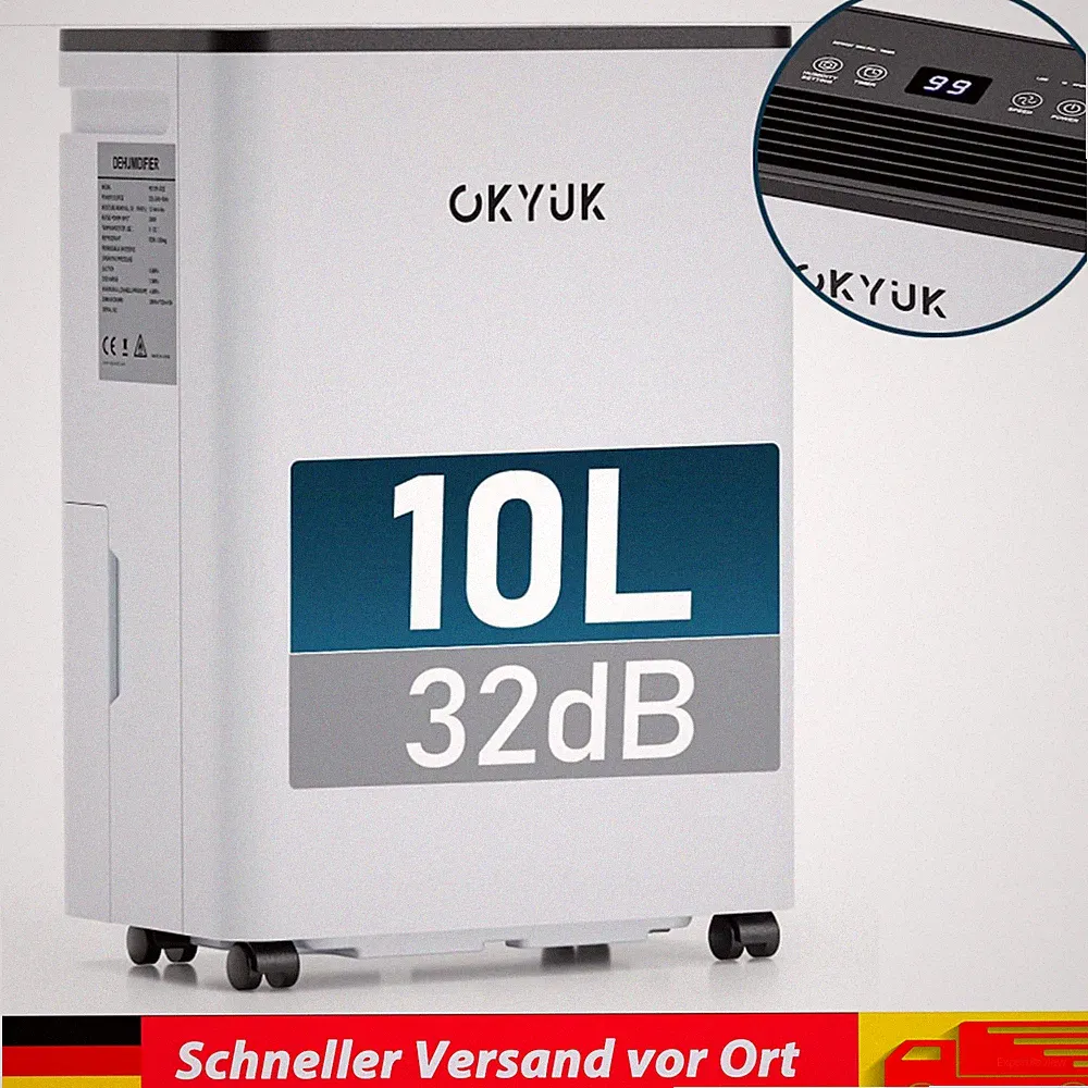 Luftentfeuchter Elektrisch 10L Raumentfeuchter mit 24H Timer für Schlafzimmer
