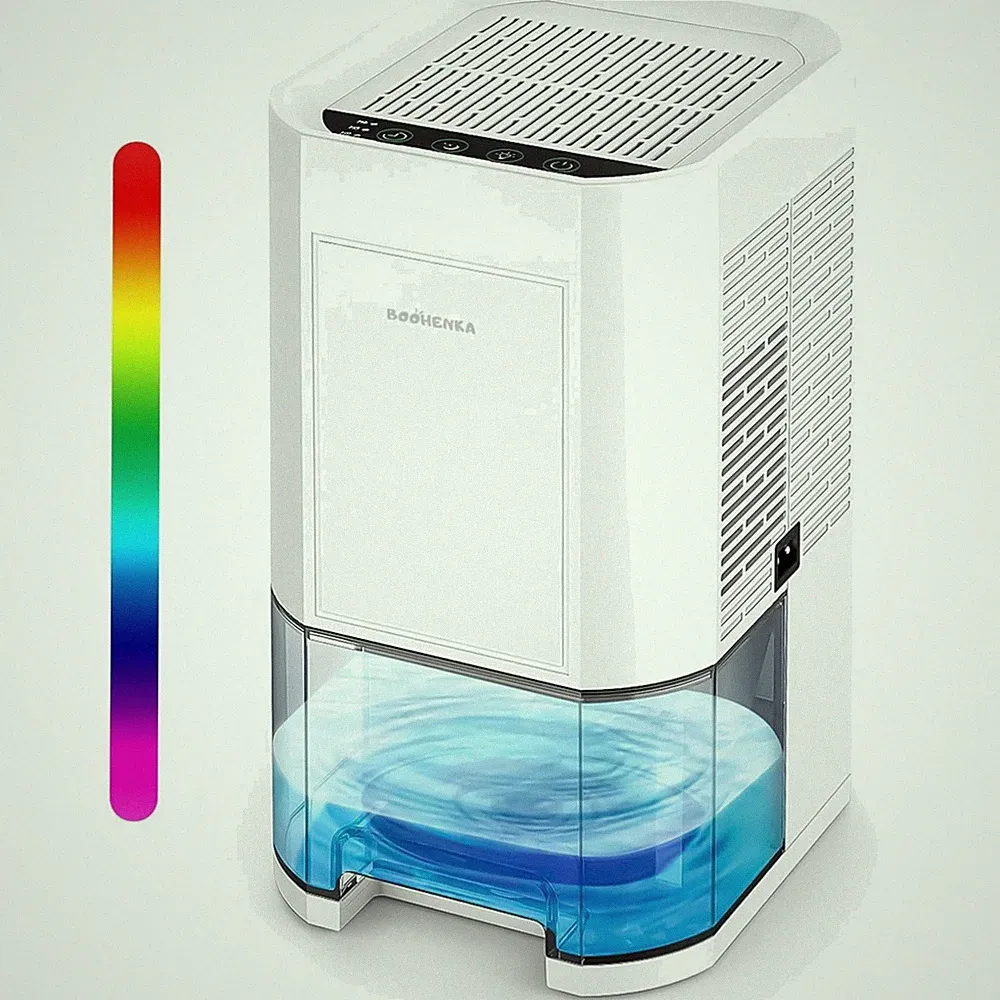 Luftentfeuchter elektrisch 1200ml feuchtigkeitsregler leise 7 Farben Licht