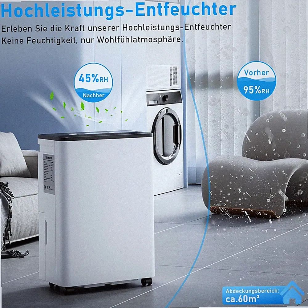 Luftentfeuchter mit Display für den Keller