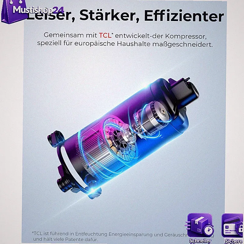 Luftentfeuchter elektrisch 20L 39dB für Räume bis 150m³ mit Timer und