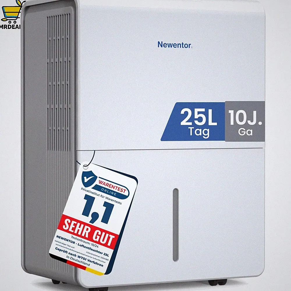 Luftentfeuchter elektrisch 25L Keller Raumentfeuchter Timer Filter Ablaufschl...