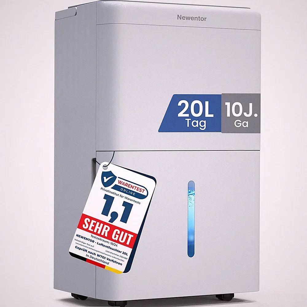 Luftentfeuchter elektrisch Keller Raumentfeuchter 20L Timer Filter 1M Schlauch