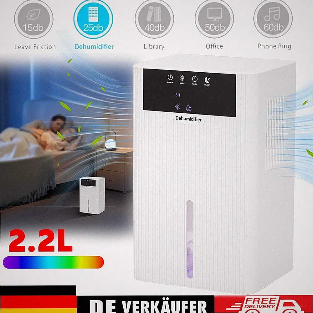 Luftentfeuchter Elektrisch Raumentfeuchter Bis 25㎡ Luftentfeuchtungsgerät 2200ML