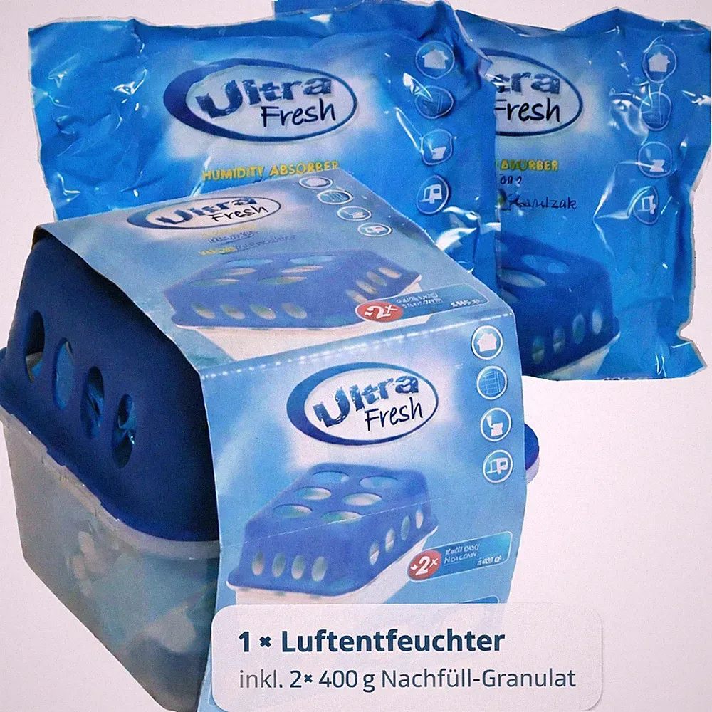 Luftentfeuchter Feuchtigkeitsstopper Ultra Fresh inkl. 2x400g Granulat
