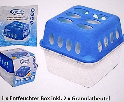 Luftentfeuchter Set Box mit 2x400g Granulat Raumentfeuchter Trockner Entfeuchter
