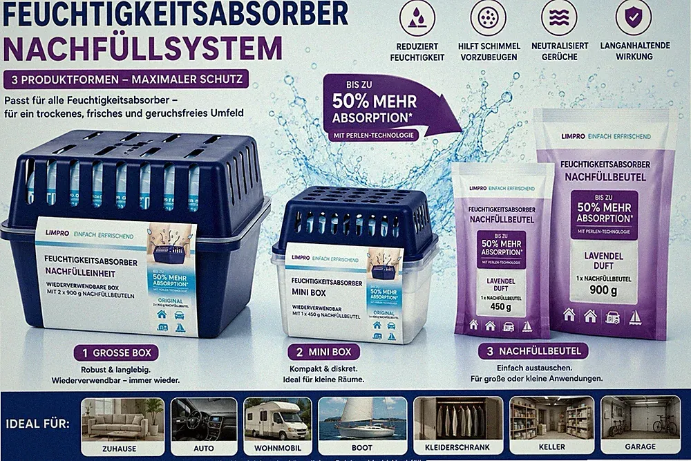 Luftentfeuchter Ultra Fresh – 450g oder 900g – Schimmelstopp & Frischeduft