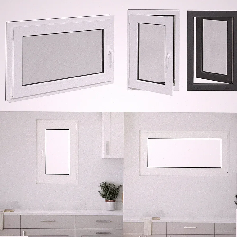 Modern Kellerfenster Kunststofffenster Kipp- und Drehfenster für den Keller Neu