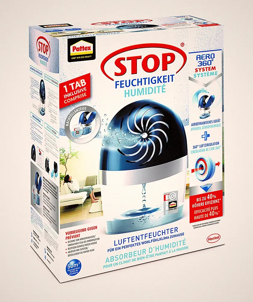 Pattex entfeuchter aero360 weiss-blau Gerät, Tabs Pattex Luftentfeuchter nicht e