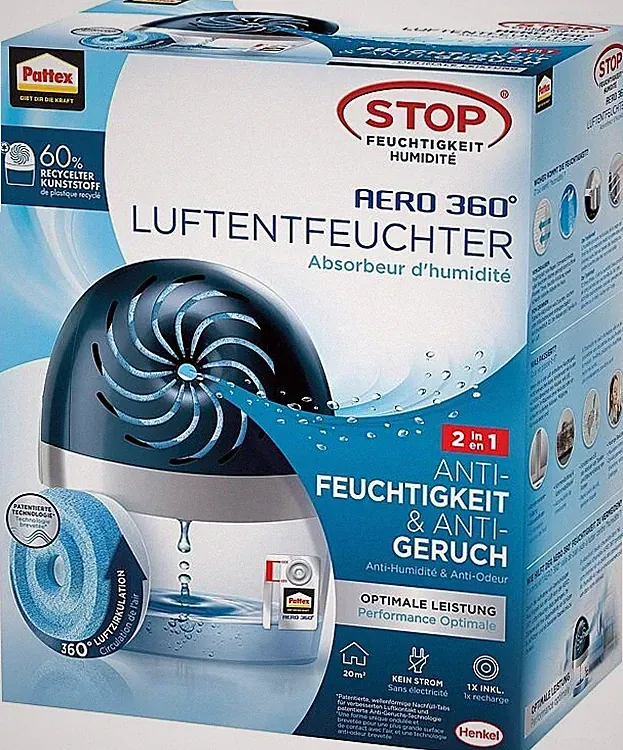 Pattex Luftentfeuchter AERO 360° neutral Gerät inkl. 1 Tab