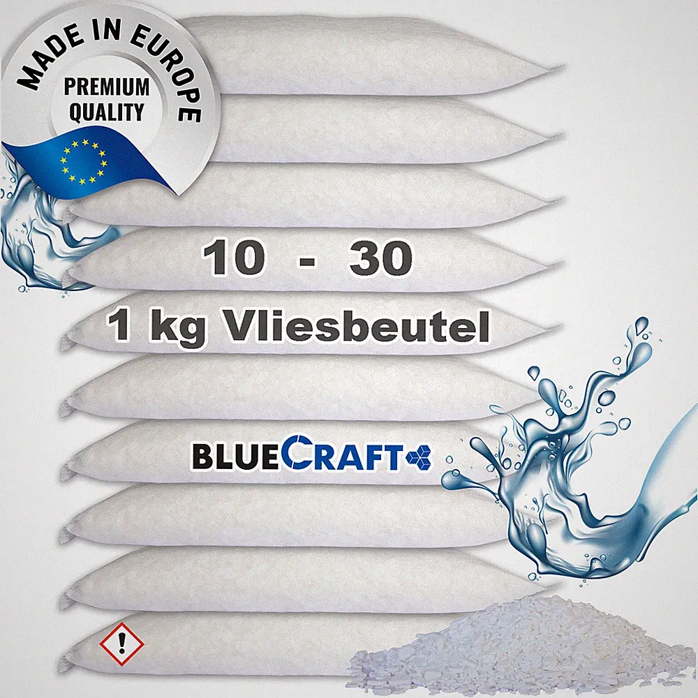 Raum Luft-Entfeuchter Granulat 1kg Vliesbeutel Nachfüllpack Keller 10 12 20 30