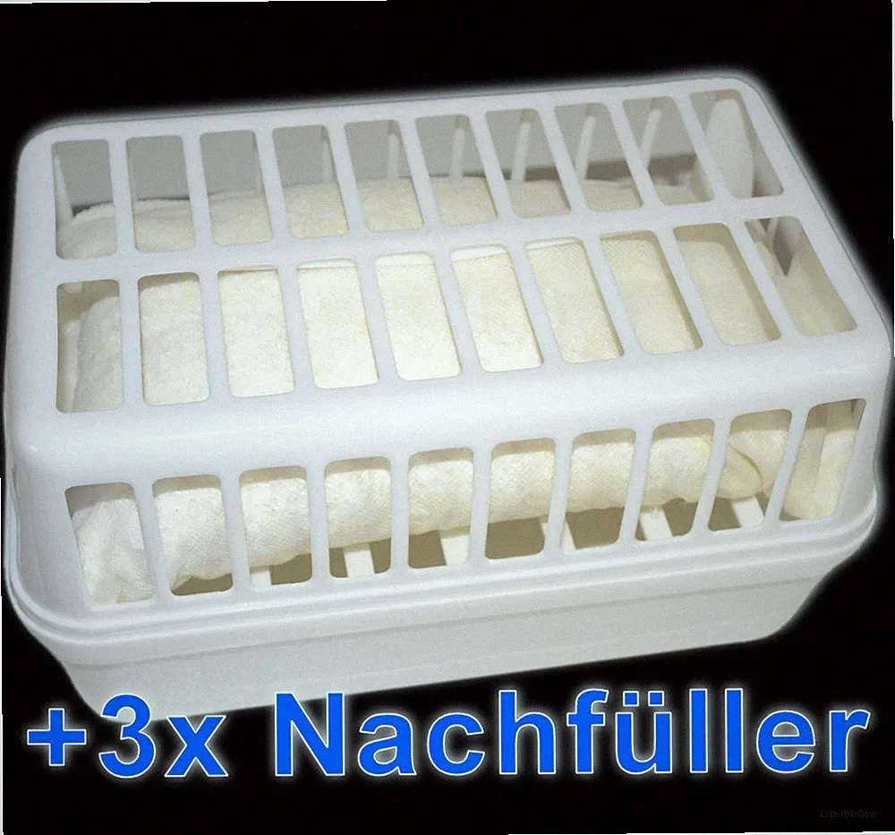 Raumentfeuchter Set: 1 Gerät + 3 x Nachfüllpack à 1,2 kg Luft-Entfeuchter
