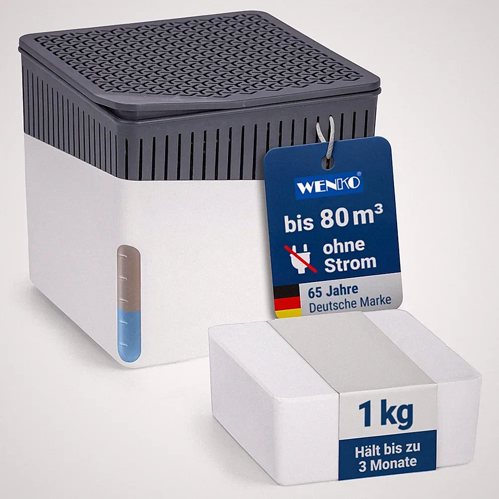 Raumentfeuchter WENKO Cube 1000g Granulat für bis 80m³, Schimmel- &