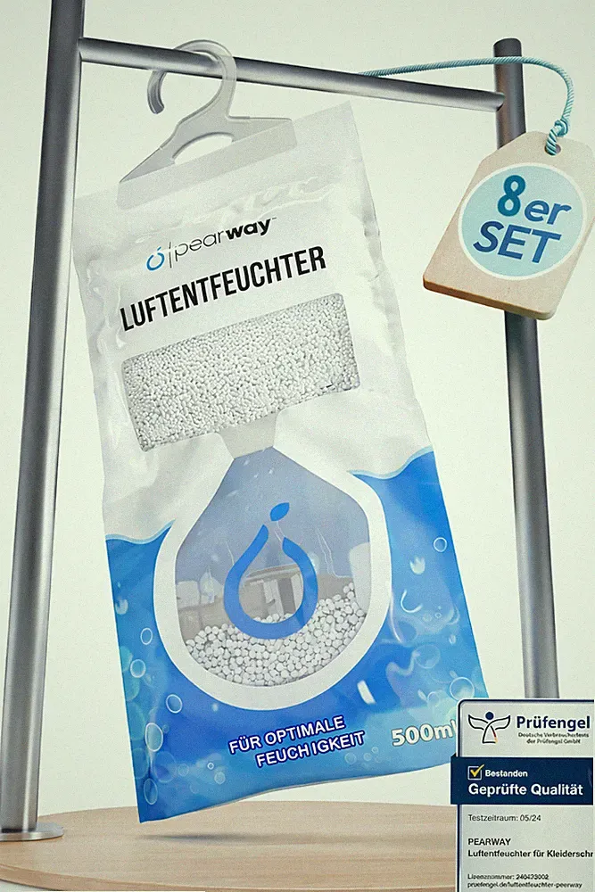 Set 8*250g XL Luftentfeuchter Beutel gegen Feuchtigkeit, Schimmel & Gerüche 🧺