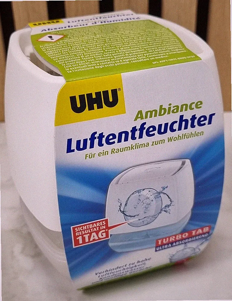 UHU Ambiance Luftentfeuchter 100g Raum Entfeuchter Bad Keller Camping Weiß 10m²