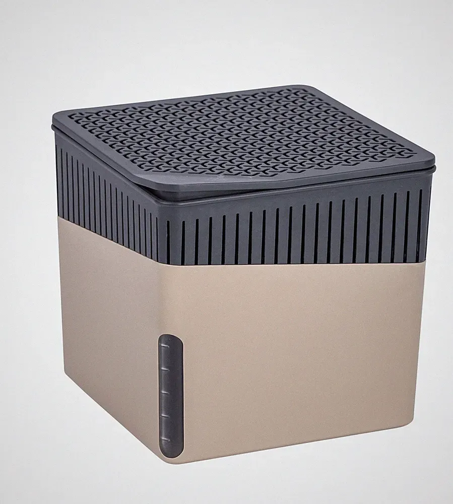 WENKO Raumentfeuchter Cube Luftentfeuchter Beige 1000g für Räume bis 80 m³