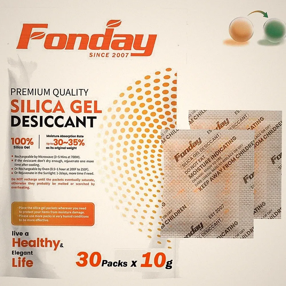Wiederaufladbare Silikagel-Packs 30 Stück Lebensmittelqualität 10g Feuchtigke...